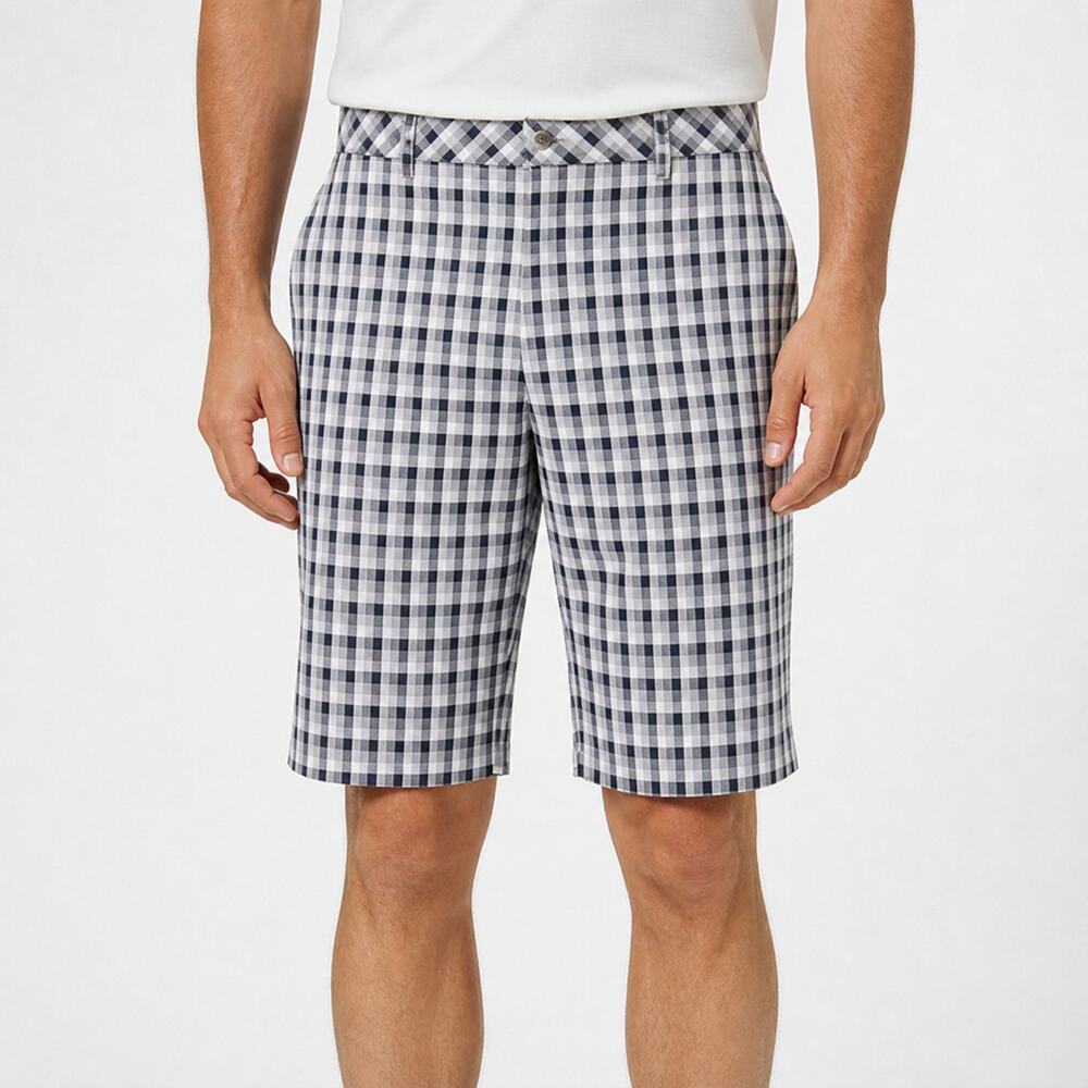 NEW Walter Hagen Shorts Mens 30 Plaid Flat Front Golf Performance Athletic